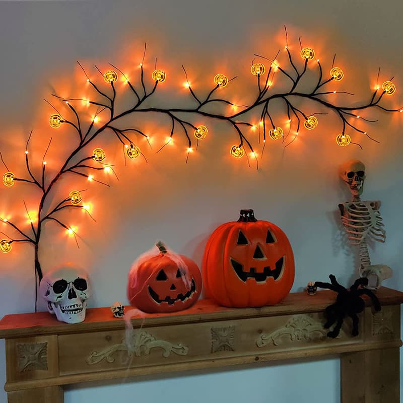 Guirnalda LED Halloween Murciélagos y Calabazas