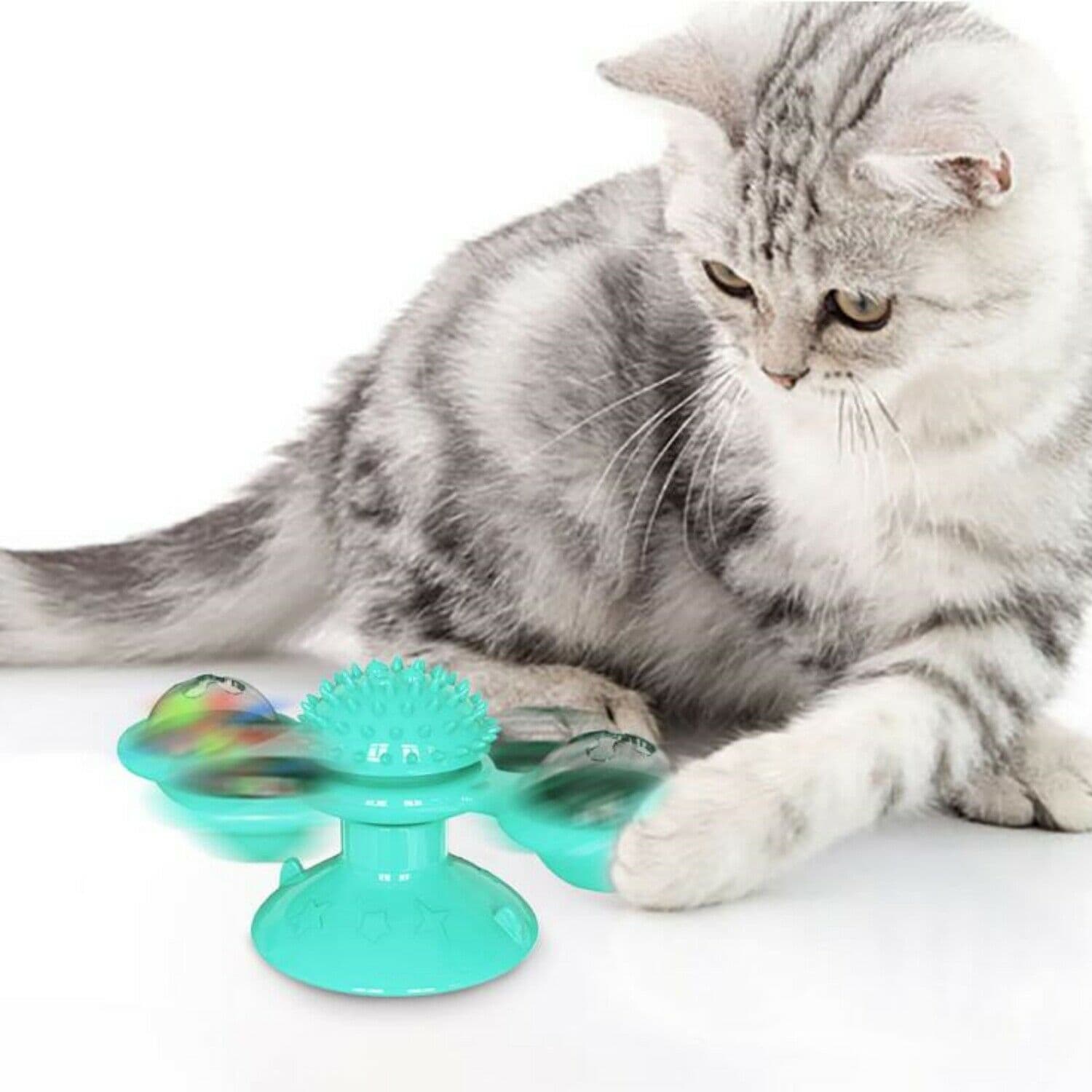 Juguete Interactivo Gato Molino Giratorio con Ventosa