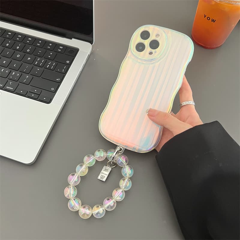 Funda iPhone Láser Degradado con Pulsera de Cadena