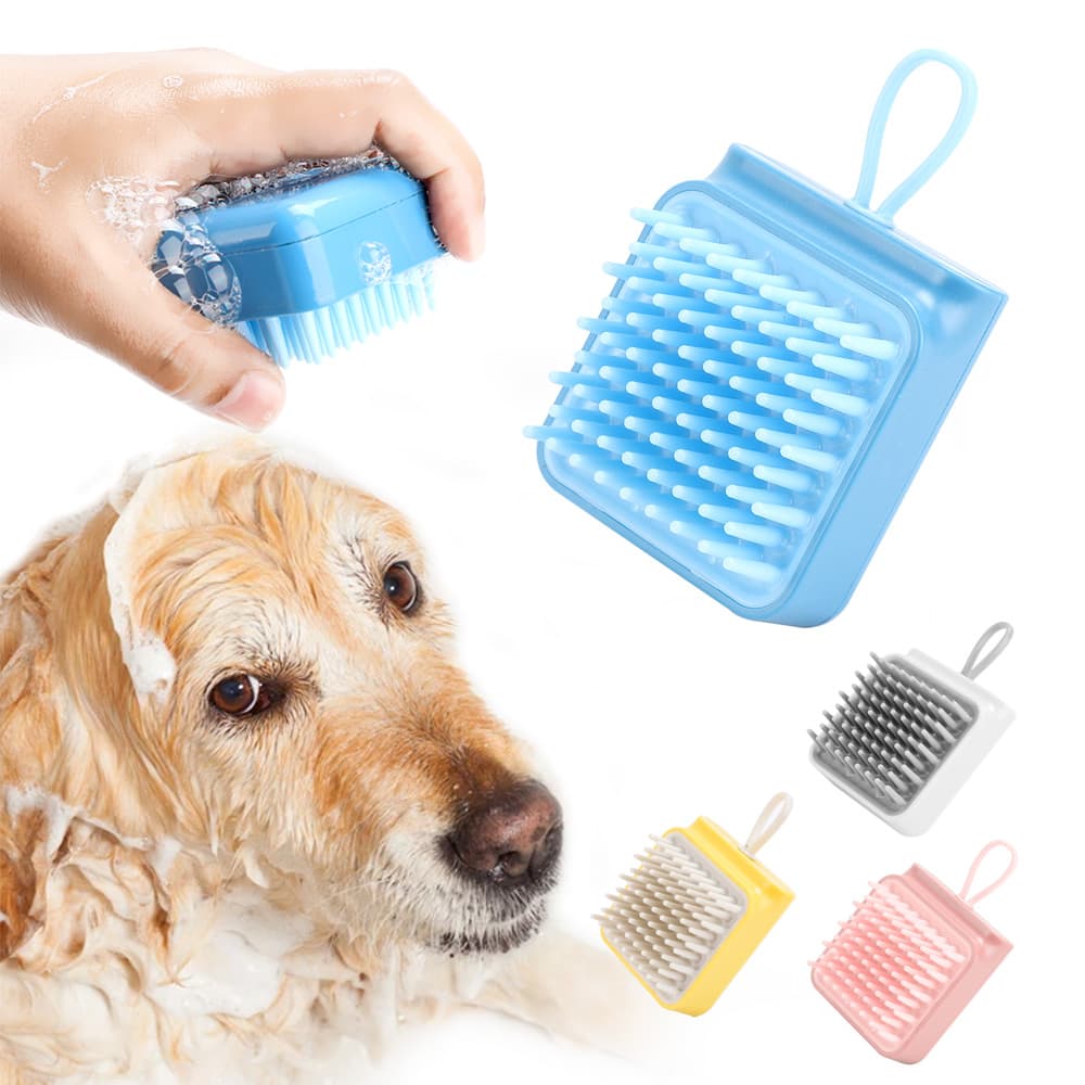 Cepillo Multifuncional para Baño de Perros y Gatos