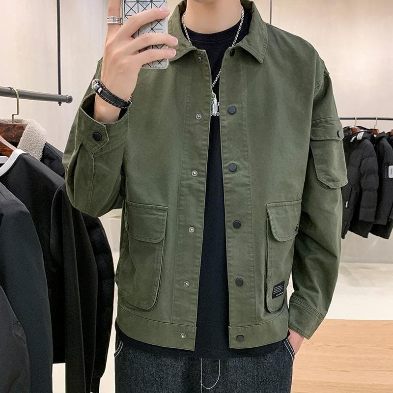 Chaqueta de Trabajo Casual Hombre Estilo Coreano Otoño