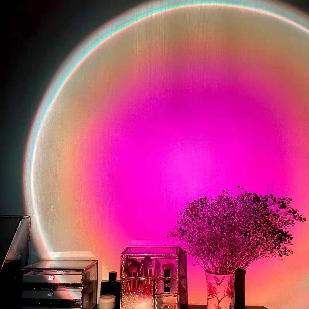 Lámpara de Proyección Rainbow Recargable con Efecto Atardecer