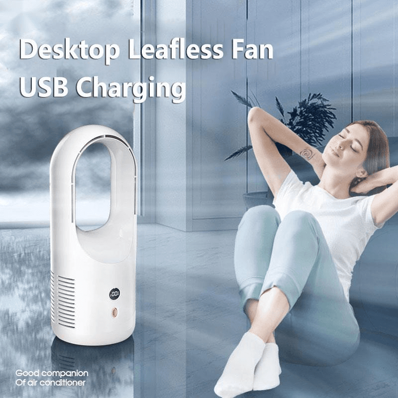 Ventilador Sin Aspas USB Recargable Portátil con Pantalla LED