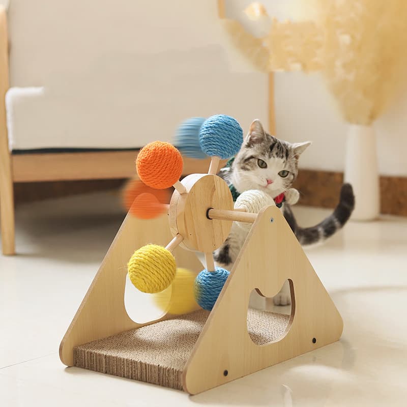 Mesa Giratoria de Madera Maciza para Rascar Gatos