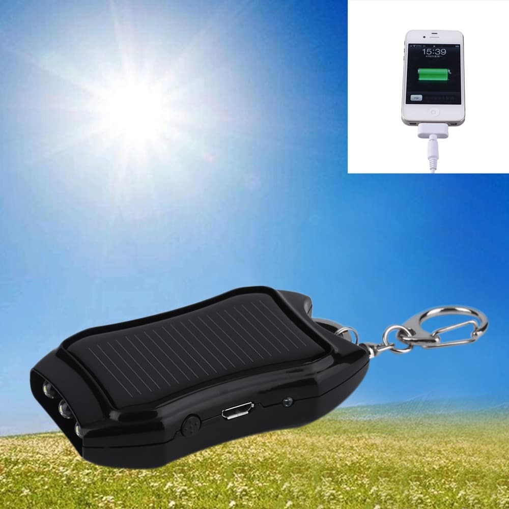 Power Bank Solar con Linterna y Llavero