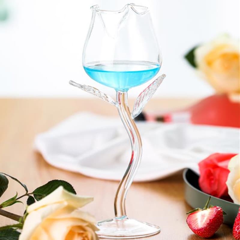 Copas de Vino Tinto Forma Rosa