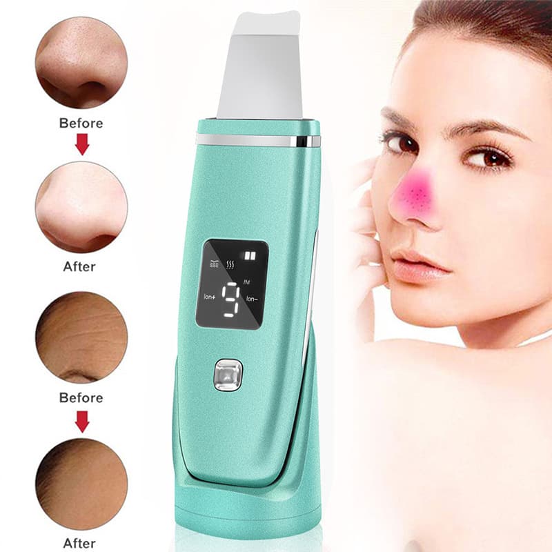 Limpiador facial ultrasónico anti puntos negros con LED
