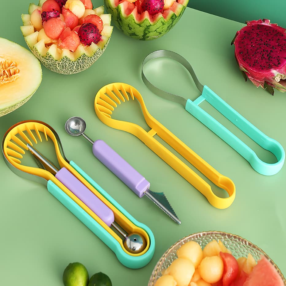 Set de Herramientas para Cortar y Tallar Frutas 3 en 1