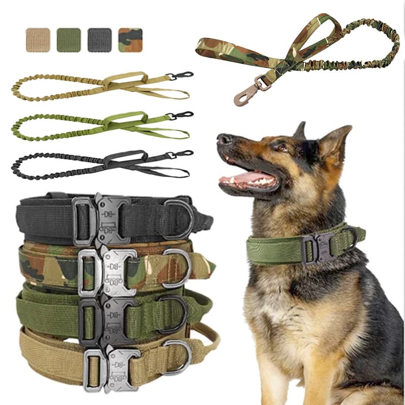 Collar y Correa Táctica para Perro Ajustable