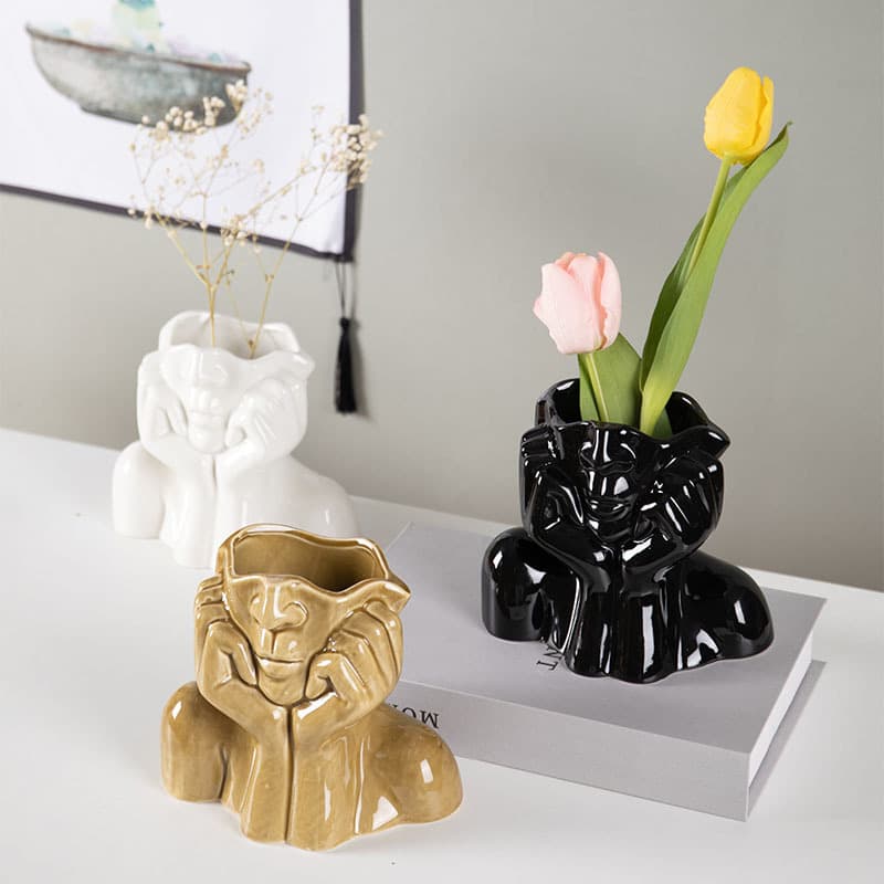 Jarrón Decorativo de Cerámica para Flores