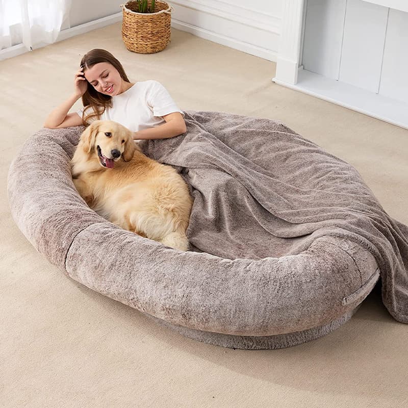 Cama de Felpa Suave para Perros Tamaño Grande