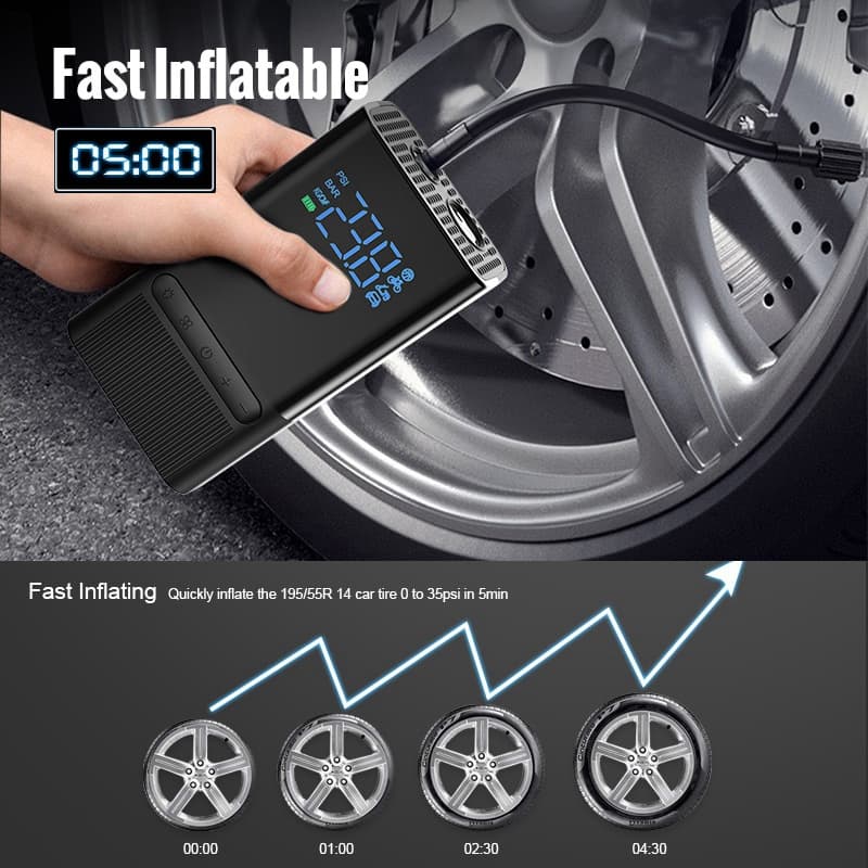 Compresor de Aire Portátil Recargable para Bicicleta y Coche