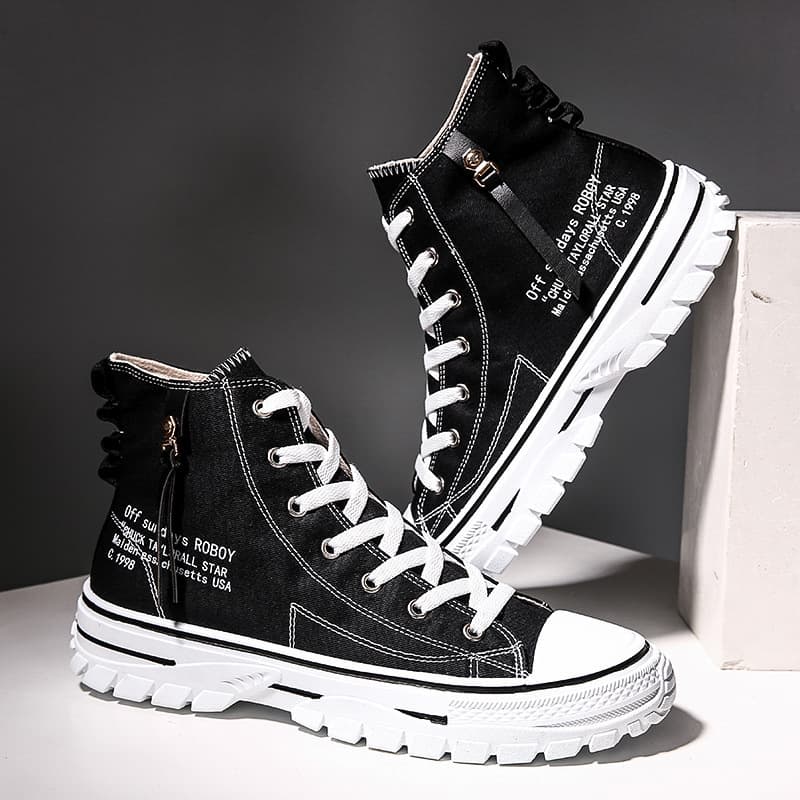 Zapatillas Canvas Casual con Suela Gruesa Transpirable