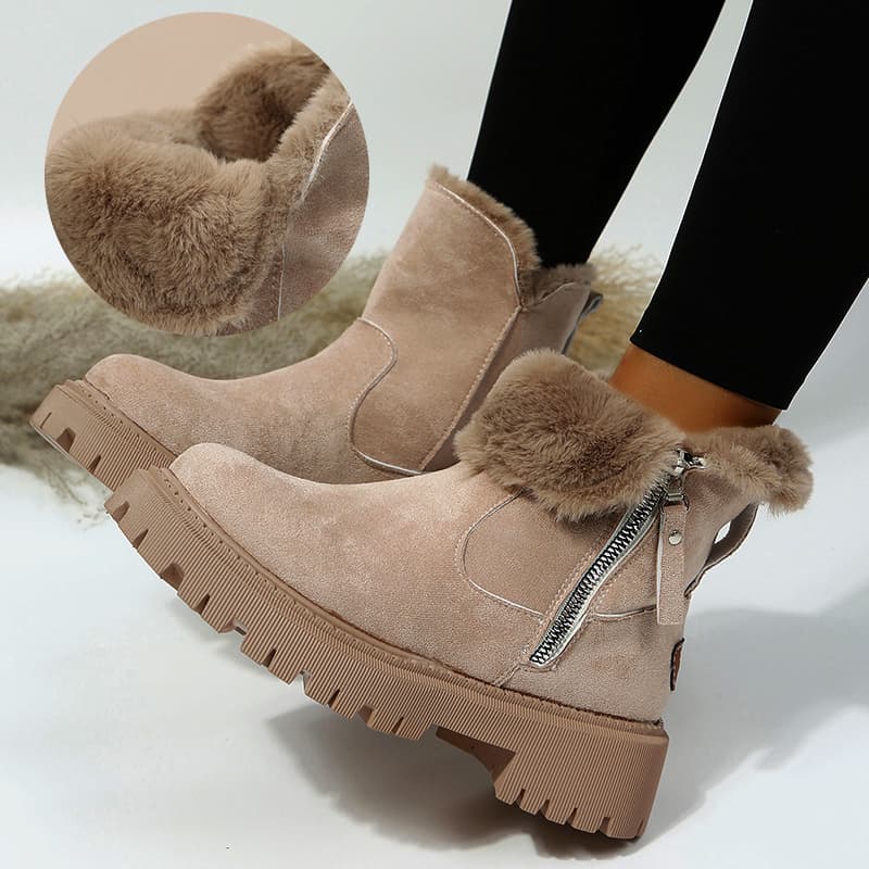 Botas de Nieve Gruesas Mujer con Ante Sintético