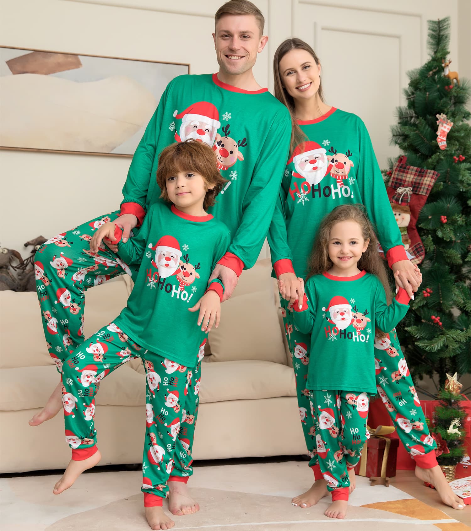 Pijamas Navideños Familia Juego Combinado