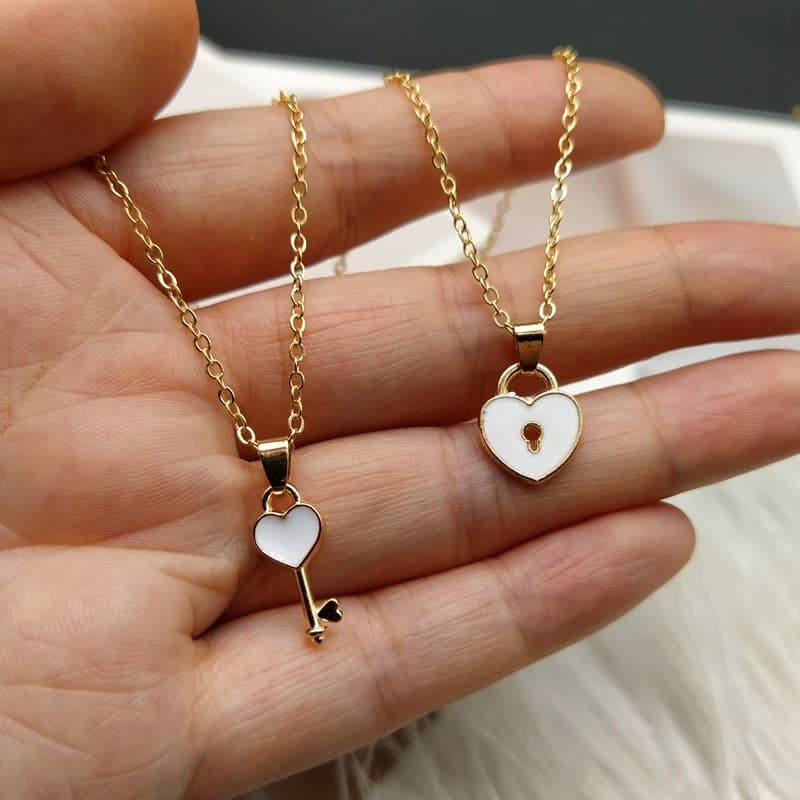 Collar Parejas Llave y Candado del Amor