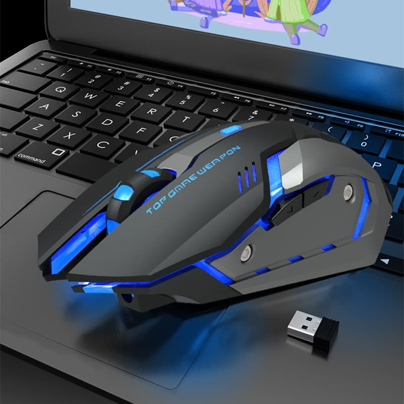 Ratón Gaming Silencioso con Carga Inalámbrica