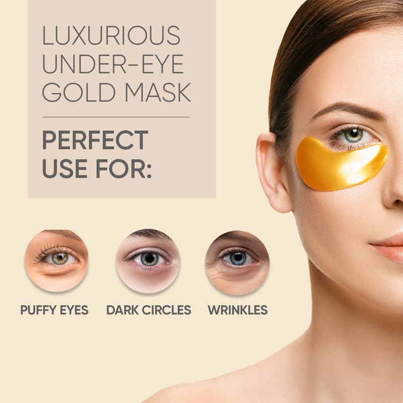 Parches de Oro 24K para Contorno de Ojos Anti-Arrugas