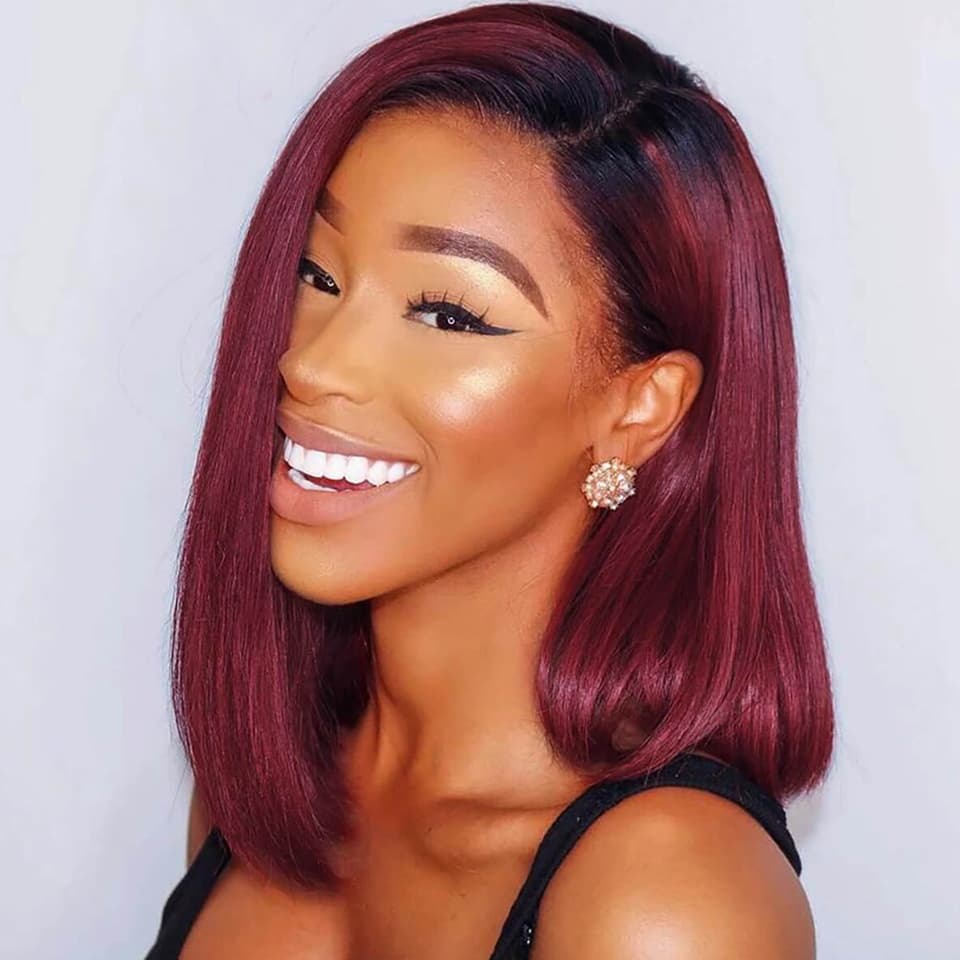 Peluca Bob Lace 1B-99J Cabello Humano