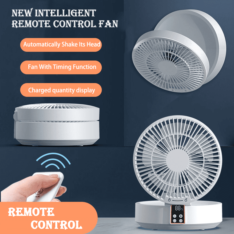 Ventilador de Techo Plegable con Control Remoto y Luz Nocturna