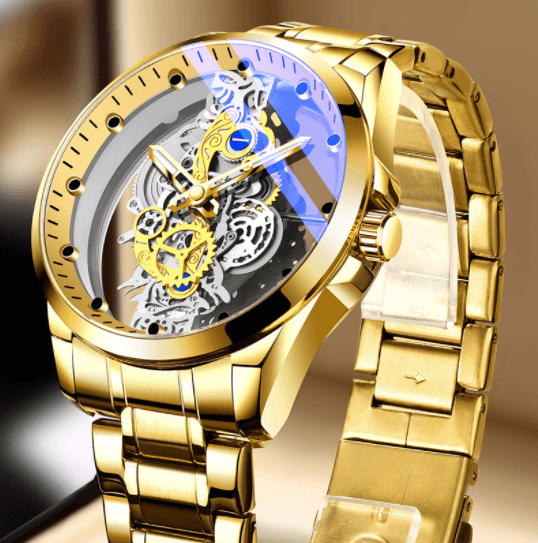 Reloj Automático Esqueleto Dorado Hombre - Vintage Luxury