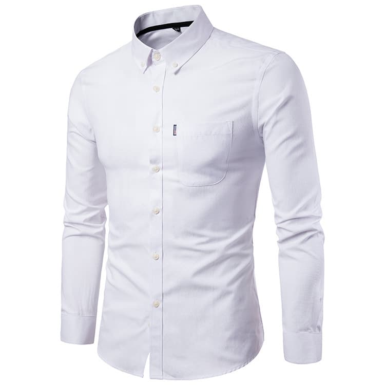 Camisa Slim Hombre Manga Larga Coreana