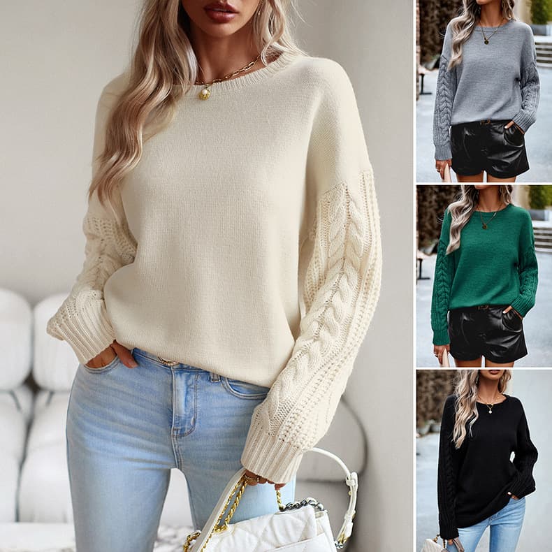Jersey de cuello redondo para mujer