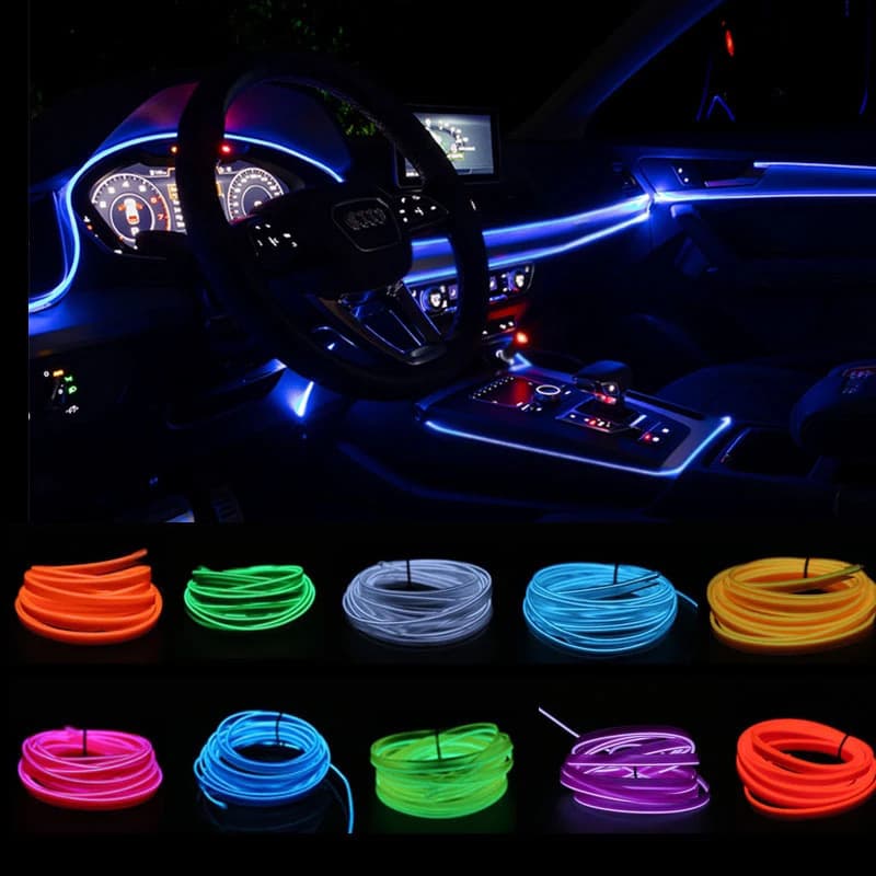 Luces LED Ambientales para Coche USB Dashboard