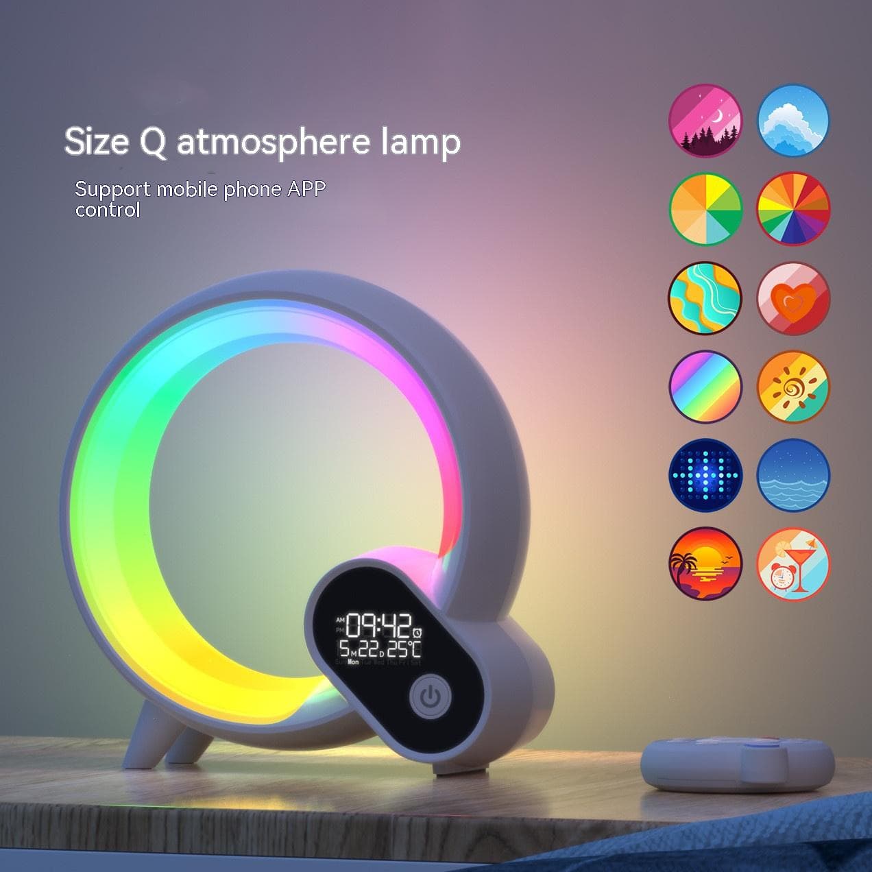Despertador Q Light con Luz Ambiental y Bluetooth