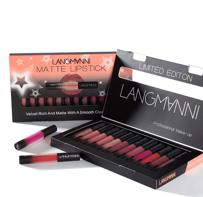 Set de Barras de Labios Mate Waterproof Efecto Terciopelo