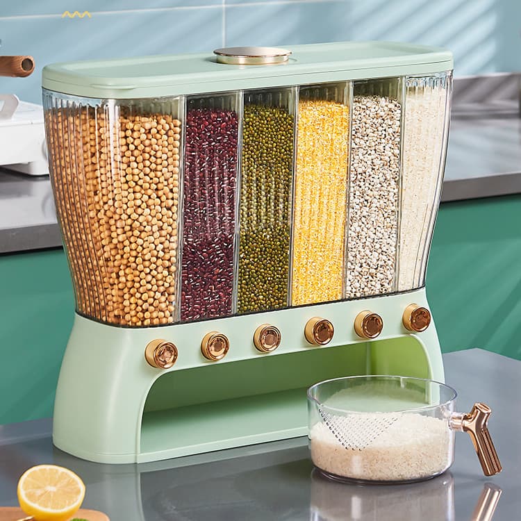 Caja de Almacenamiento para Granos y Cereales con Compartimentos