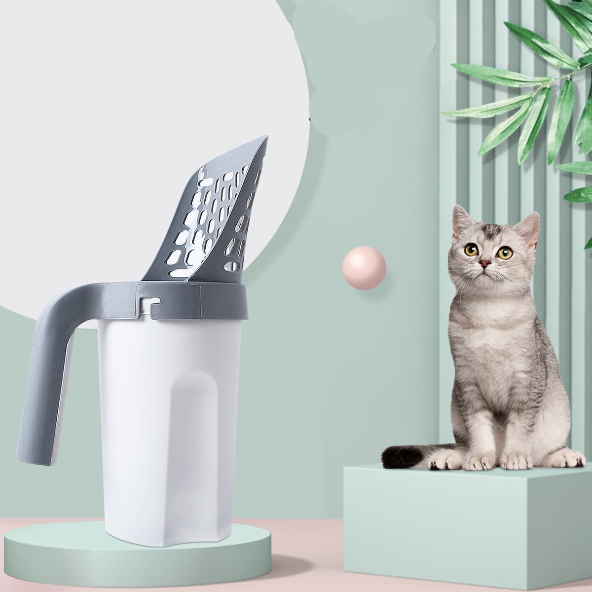Pala de plástico para arena de gato