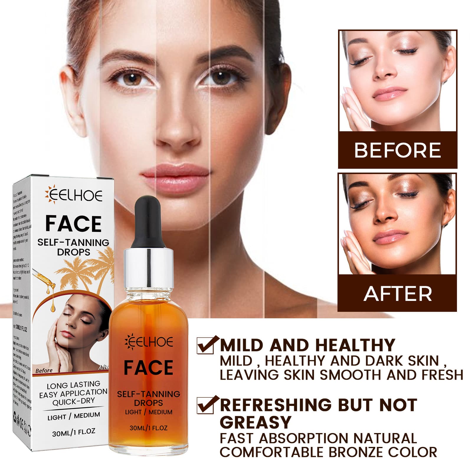 EELHOE Essence Bronceadora para Rostro Natural