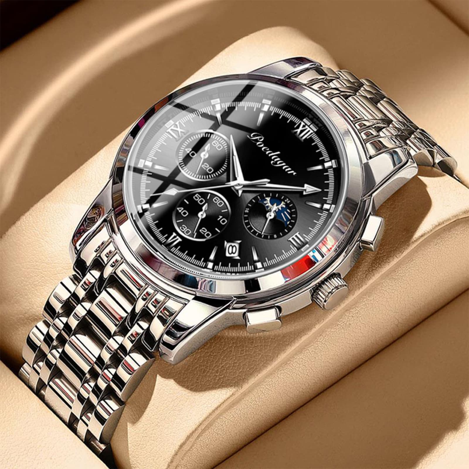 Reloj de Pulsera Hombre Multifunción Luminoso Resistente al Agua