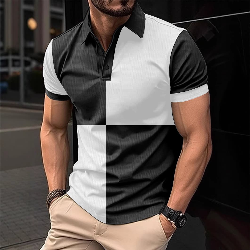 Polo Deportivo Casual Hombre Cuello Vuelto Manga Corta