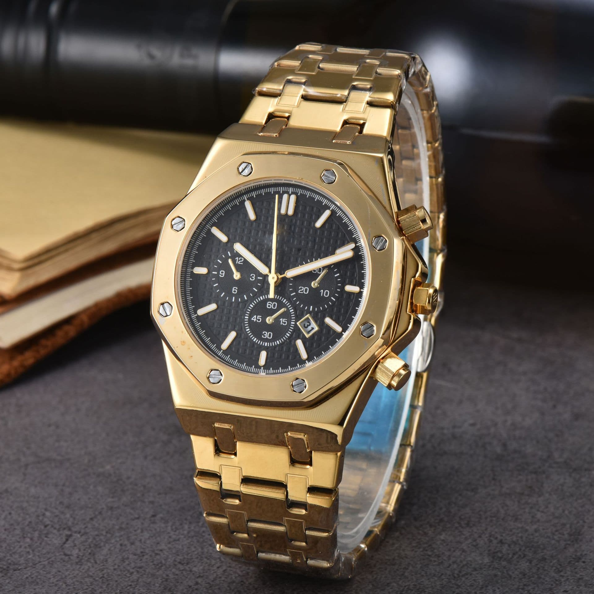 Reloj de Cuarzo para Hombre Calendario Acero Inoxidable