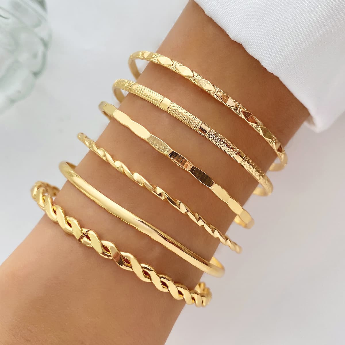 Pulseras Cadena Bohemias Doradas Geométricas para Mujer