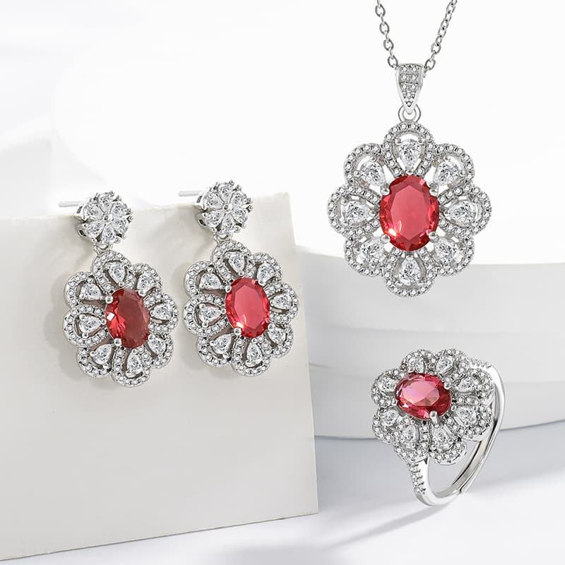 Conjunto de Joyería Nupcial con Pendientes y Collar