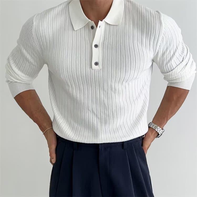 Polo Manga Larga Slim Fashion Hombre