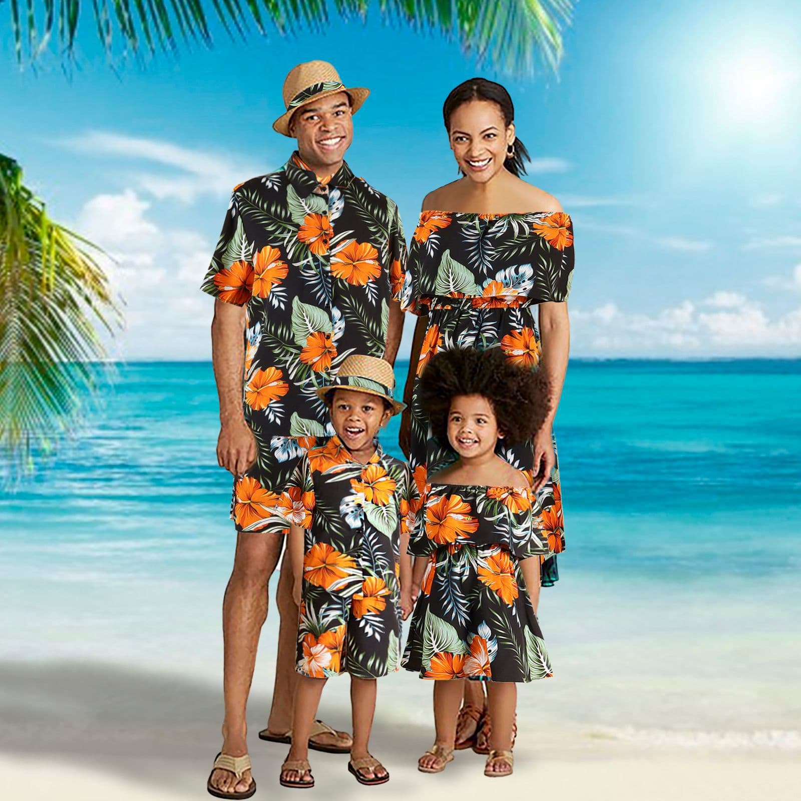 Conjunto de Vacaciones para Familia - Diseño Hawaii