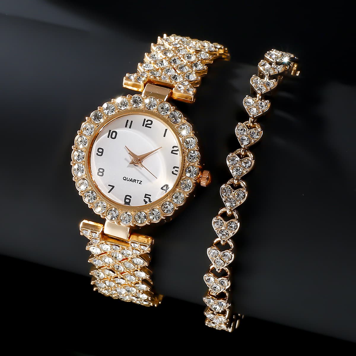 Set Reloj y Pulsera de Moda para Mujer - Plata