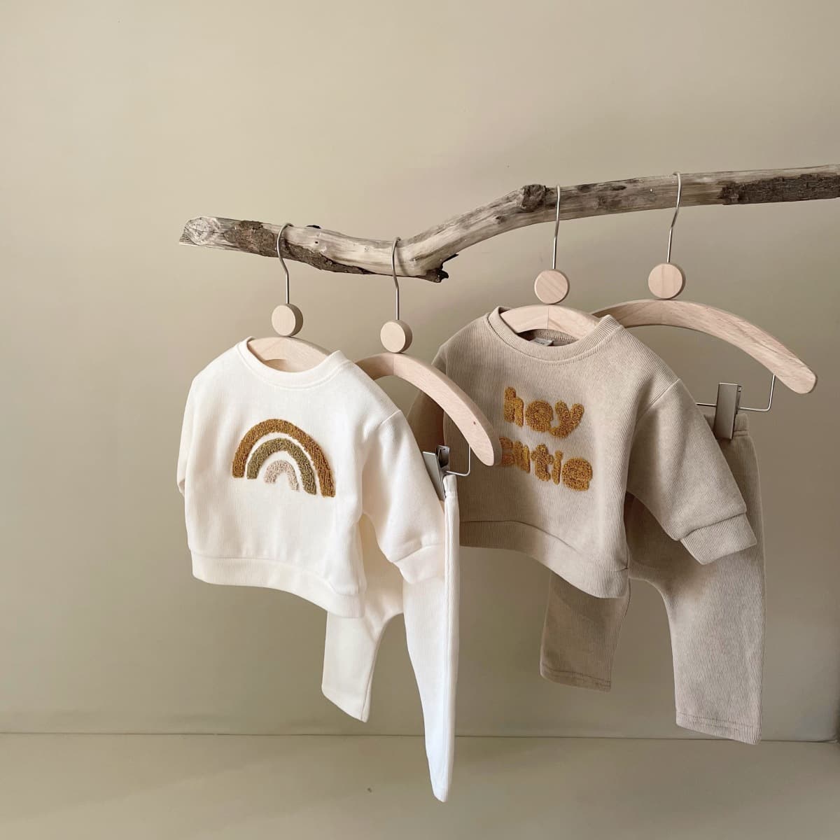 Conjunto de Bebé Primavera-Otoño con Bordado de Letras