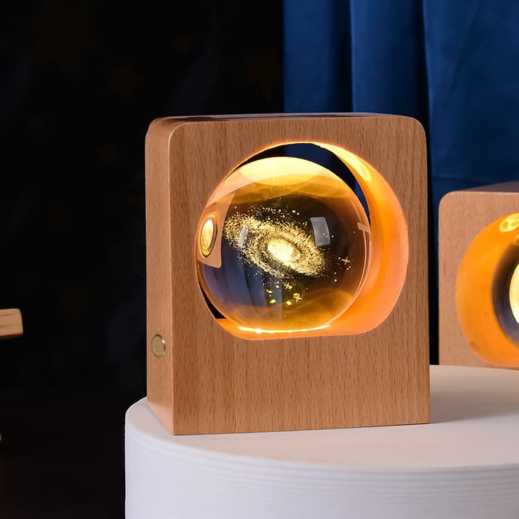 Lámpara de Noche LED 3D Grabado Láser Cristal