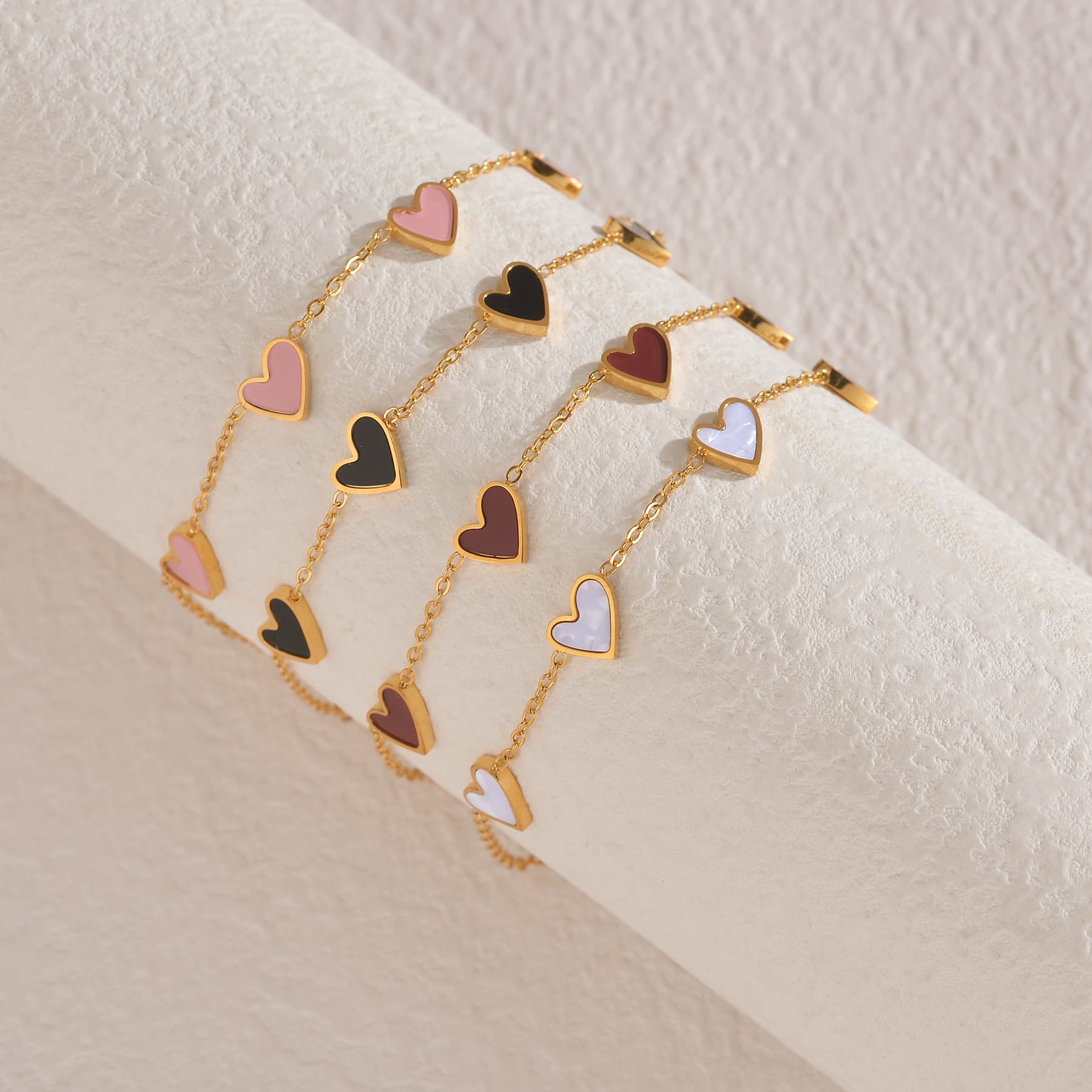 Pulsera Corazón Gotita en Acero Inoxidable