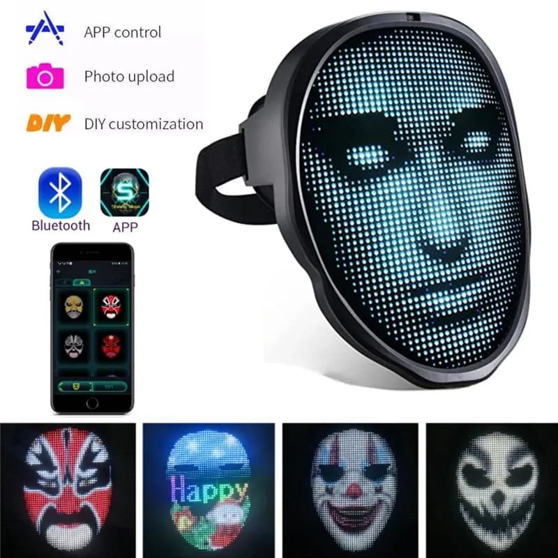Máscara LED Halloween Cambio de Color Luminosa