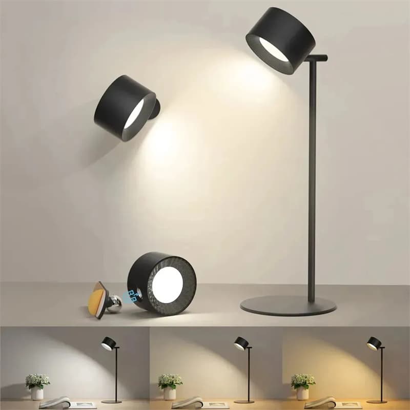 Lámpara LED Táctil Recargable con Control Remoto y Rotación 360°