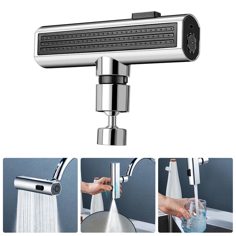 Grifo de Cocina Rotatorio Cascada Antisalpicaduras