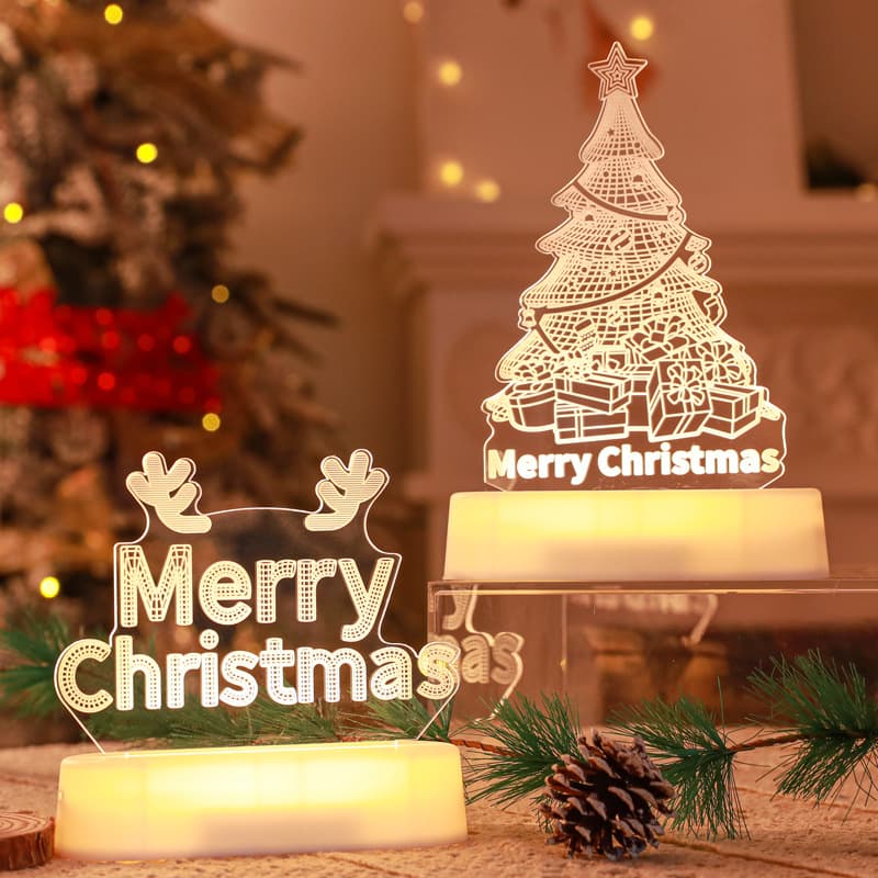 Lámpara 3D LED Decoración Navideña Acrílico