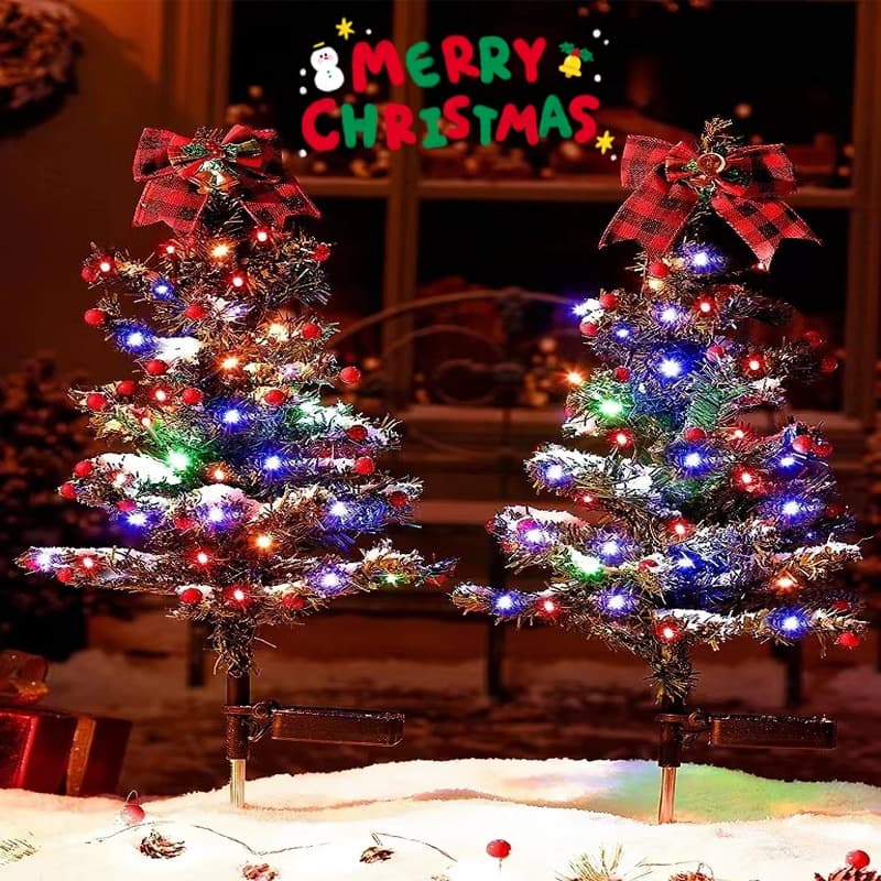 Árbol de Navidad Solar con Luz de Camino - Decoración Exterior Impermeable