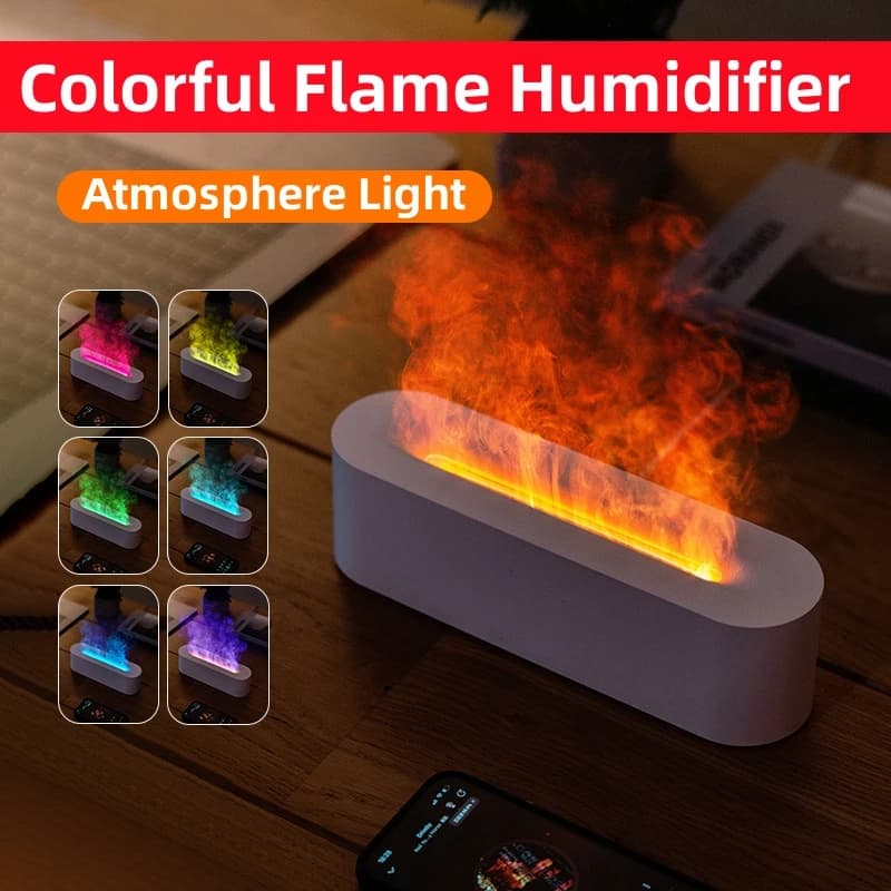 Difusor de Aroma Ultrasónico con Efecto Llama LED